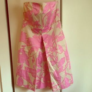 Pink floral New York and company strapless dress